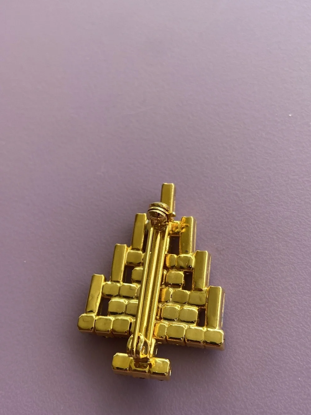 Gold-Tone Emerald Crystal Christmas Tree Brooch - Women Jewelry